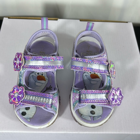 Disney Frozen Light Up Sandals Size 7 - Picture 1 of 7